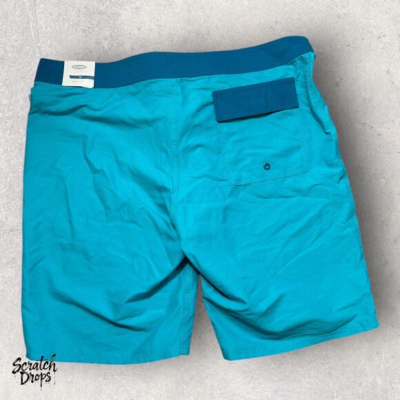 Old Navy Men's Board Shorts Size 80 Blue Swim Trunks Beachwear Summer Apparel - Picture 3 of 4